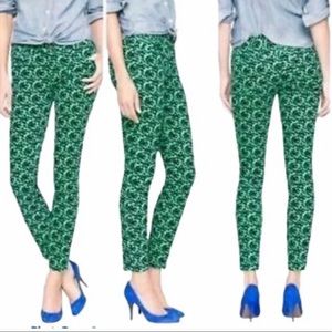 J. Crew Pants Toothpick Corduroy Skinny Legs Background Bow Ribbon Green 28 tall